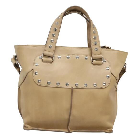 CELINE Hand Bag Leather Beige Silver - Picture 3 of 13